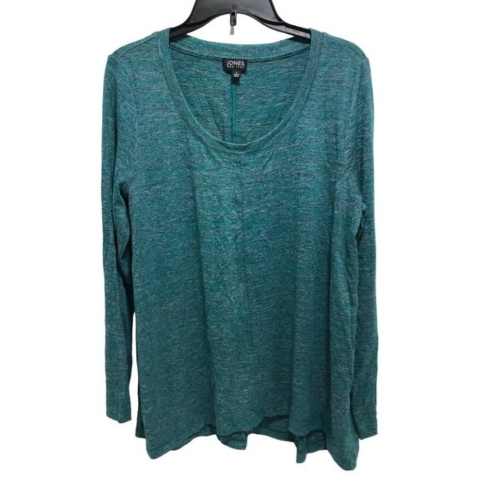 Jones New york pull over Green women sweater size Large light weight long sleeve